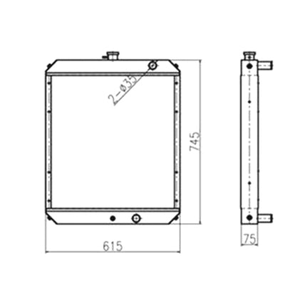 Water Tank Radiator 11N1-40030 for Hyundai Excavator R80-7