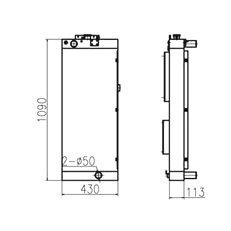 Water Tank Radiator 11Q6-40630 11Q6-40631 for Hyundai Excavator R210LC-9 R250LC-9