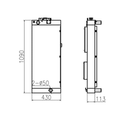 Water Tank Radiator 11Q6-40630 11Q6-40631 for Hyundai Excavator R210LC-9 R250LC-9