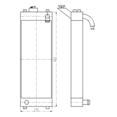 Water Tank Radiator 11Y-03-34211 11Y-03-34111 for Komatsu D31EX-22 D37PX-22 Bulldozers