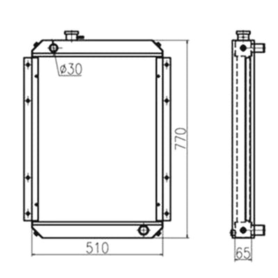 Water Tank Radiator 13D61000 202-00015B for Doosan SOLAR 55W-V