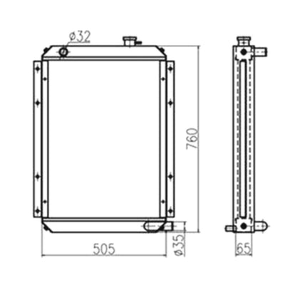 Water Tank Radiator 13G61000 for Doosan Excavator S55W-V PLUS