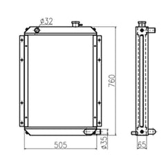 Water Tank Radiator 13G61000 for Doosan Excavator S55W-V PLUS