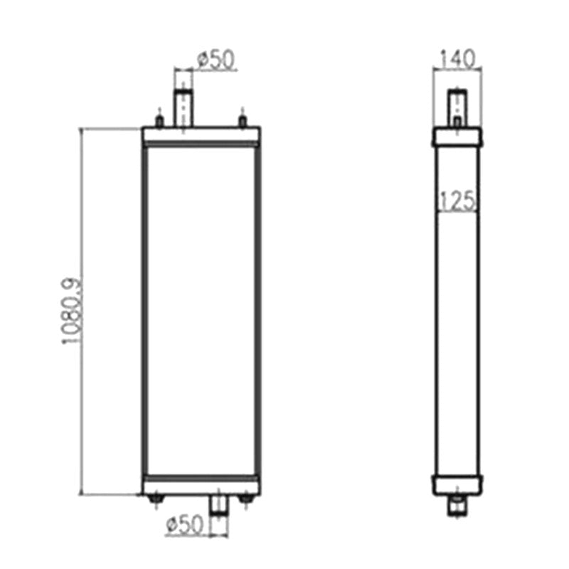 Water Tank Radiator 154-03-75911 for Komatsu D85PX-15E0 Bulldozers