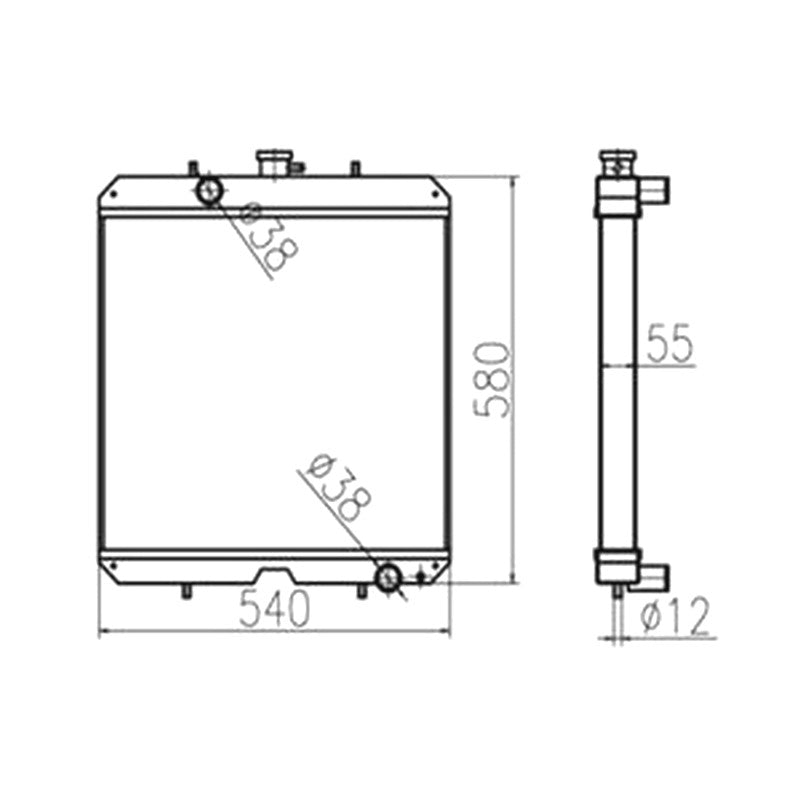 Water Tank Radiator 184015-44501 for Yanmar VIO75-B VIO-80 465*540*52mm - Buymachineryparts