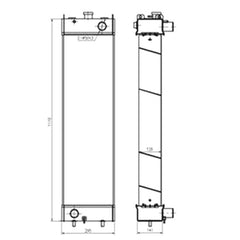 Water Tank Radiator 205-03-31111 for Komatsu Excavator PC200-8E0