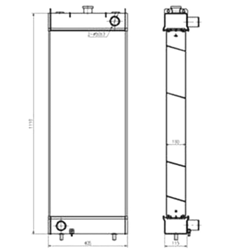 Water Tank Radiator 206-03-24110 for Komatsu Excavator PC220-8M0