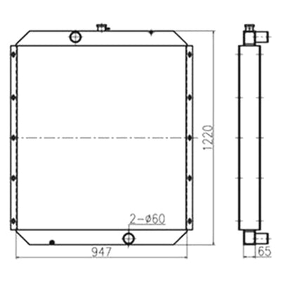 Water Tank Radiator 208-03-61350 208-03-61850 for Komatsu Excavator PC450-6 PC400-6