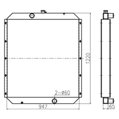 Water Tank Radiator 208-03-61350 208-03-61850 for Komatsu Excavator PC450-6 PC400-6