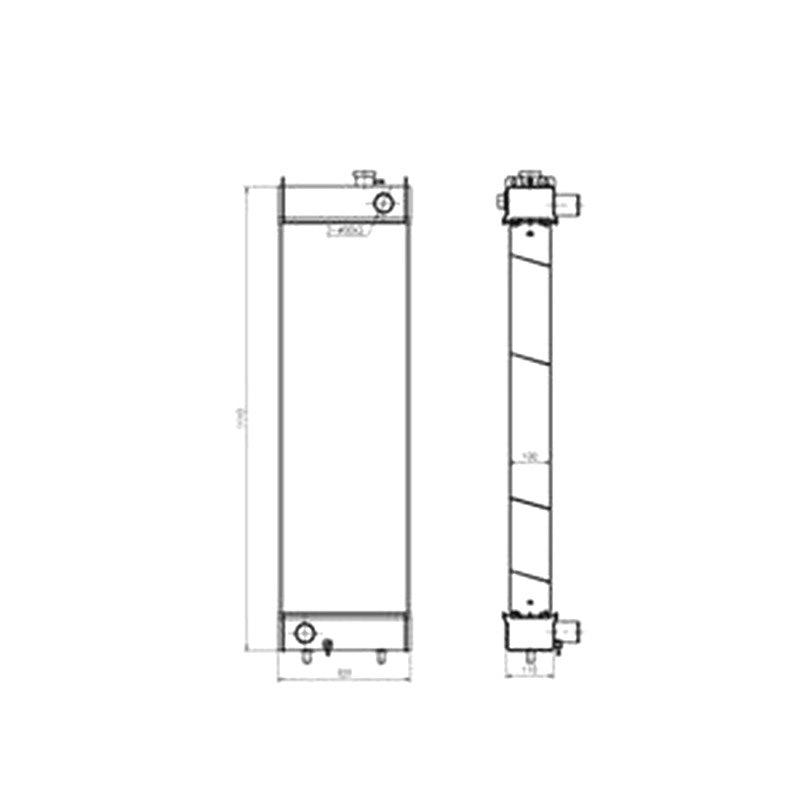 Water Tank Radiator 20Y-03-21411 for Komatsu Excavator PC200-8 PC200-8M0