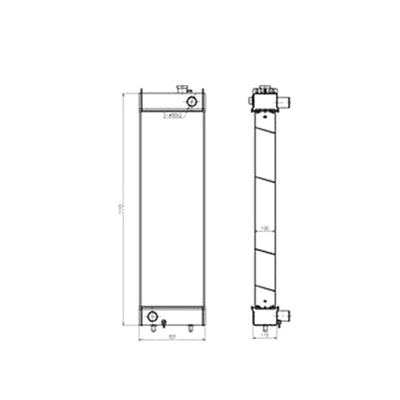 Water Tank Radiator 20Y-03-21411 for Komatsu Excavator PC200-8 PC200-8M0