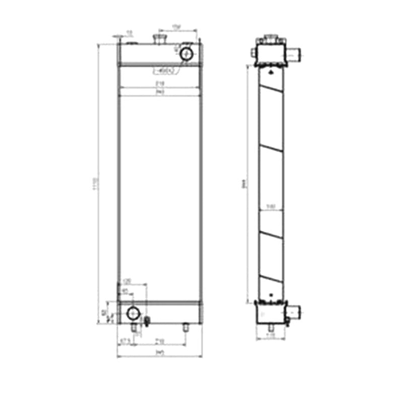 Water Tank Radiator 20Y-03-41652 for Komatsu Excavator PC210-8K PC230NHD-8K