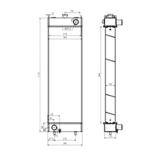 Water Tank Radiator 20Y-03-41652 for Komatsu Excavator PC210-8K PC230NHD-8K