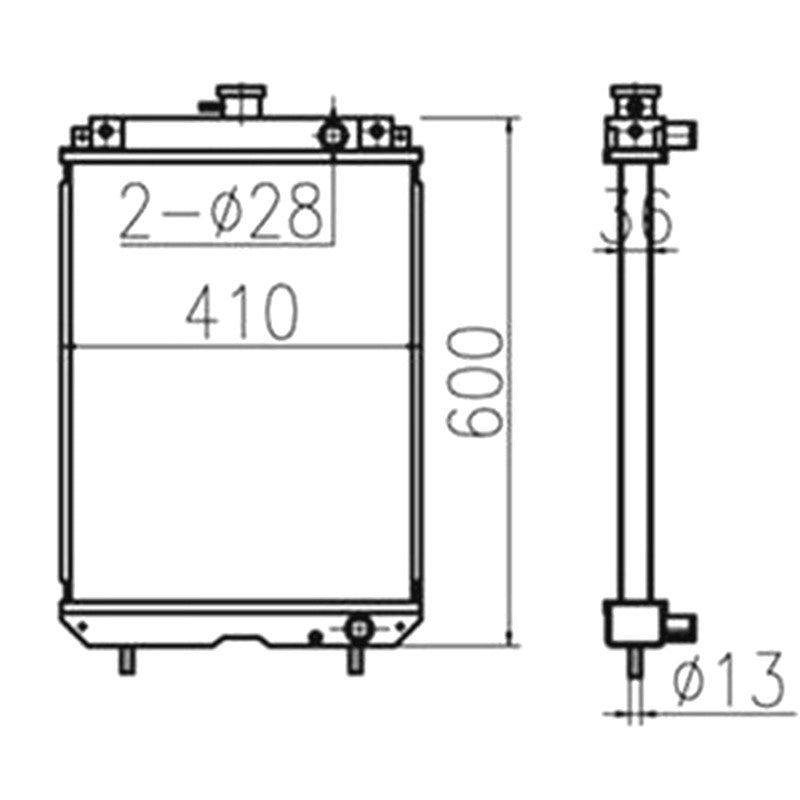 Water Tank Radiator 210-1295 2478437 for Caterpillar CAT Excavator E304 E304CR