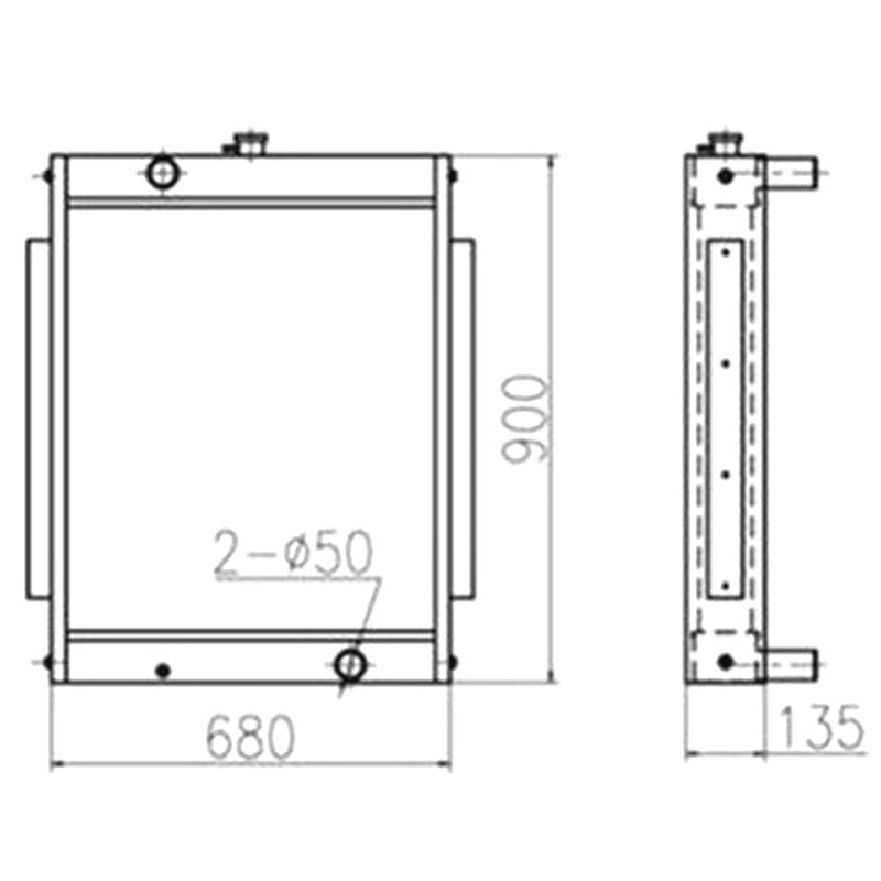 Water Tank Radiator 2202-9064A-01 for Doosan Excavator S130W-V S130LC-V S140LC-V S150LC-V S155LC-V