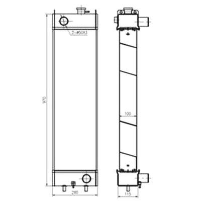 Water Tank Radiator 22B-03-12111 for Komatsu PC138US-2 PC128US-2