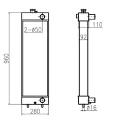 Water Tank Radiator 3263865 for Caterpillar CAT Excavator E312D Old