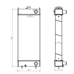 Water Tank Radiator 418-03-31105 418-03-31106 418-03-31107 for Komatsu WA200-5 WA250-5 Wheel Loader