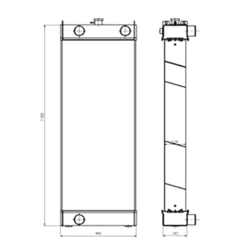 Water Tank Radiator 423-03-51110 for Komatsu WA380-7 Wheel Loader