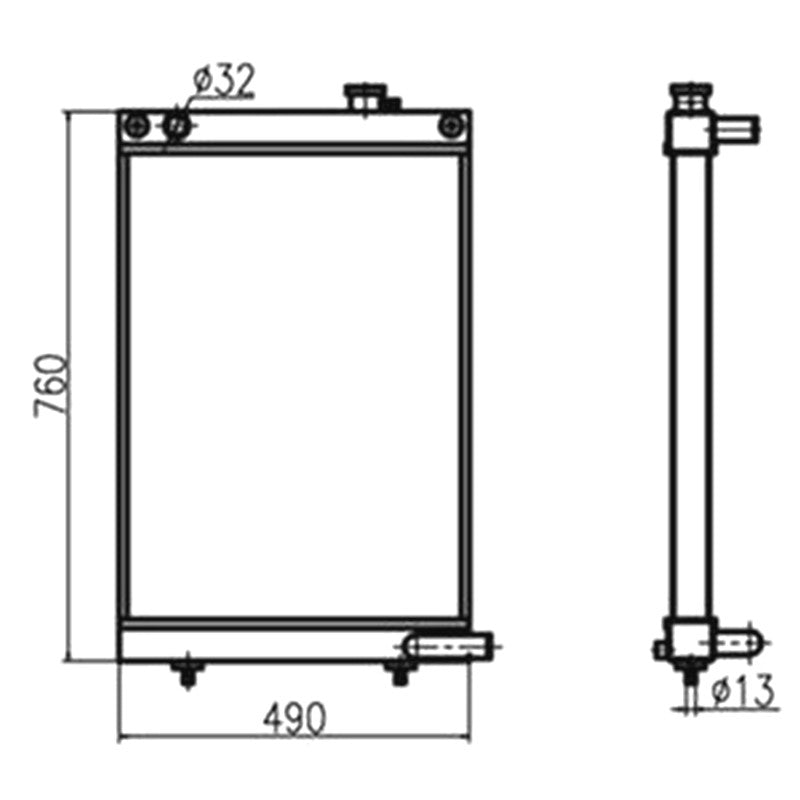 Water Tank Radiator 440211-00175 for Doosan Excavator DX80GOLD