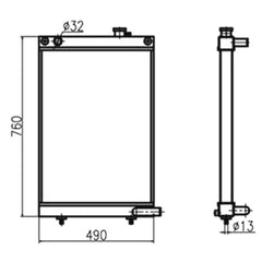 Water Tank Radiator 440211-00175 for Doosan Excavator DX80GOLD