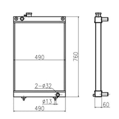 Water Tank Radiator 440211-00176 for Doosan Excavator DH55