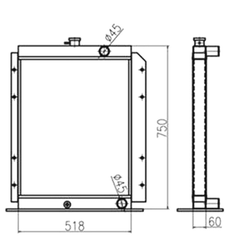 Water Tank Radiator 7150861 for Doosan Excavator DH70