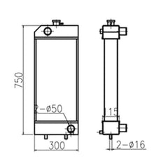 Water Tank Radiator for Caterpillar CAT Excavator E307E E308E