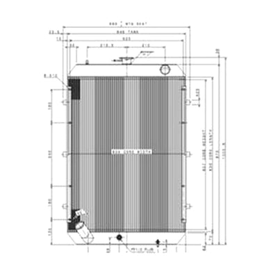 Water Tank Radiator for Hyundai Excavator R1400W-7