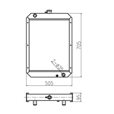 Water Tank Radiator for Hyundai Excavator R60-5