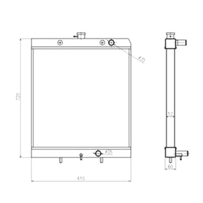 Water Tank Radiator for Hyundai Excavator R80-7