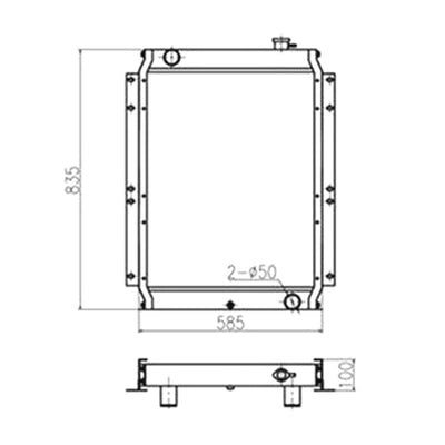 Water Tank Radiator for Sumitomo SH100 SH120 Excavator