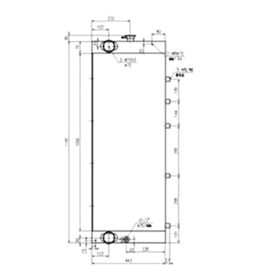 Water Tank Radiator K9002113 K1023212 K1004867B K1004867A for Doosan Excavator DX340