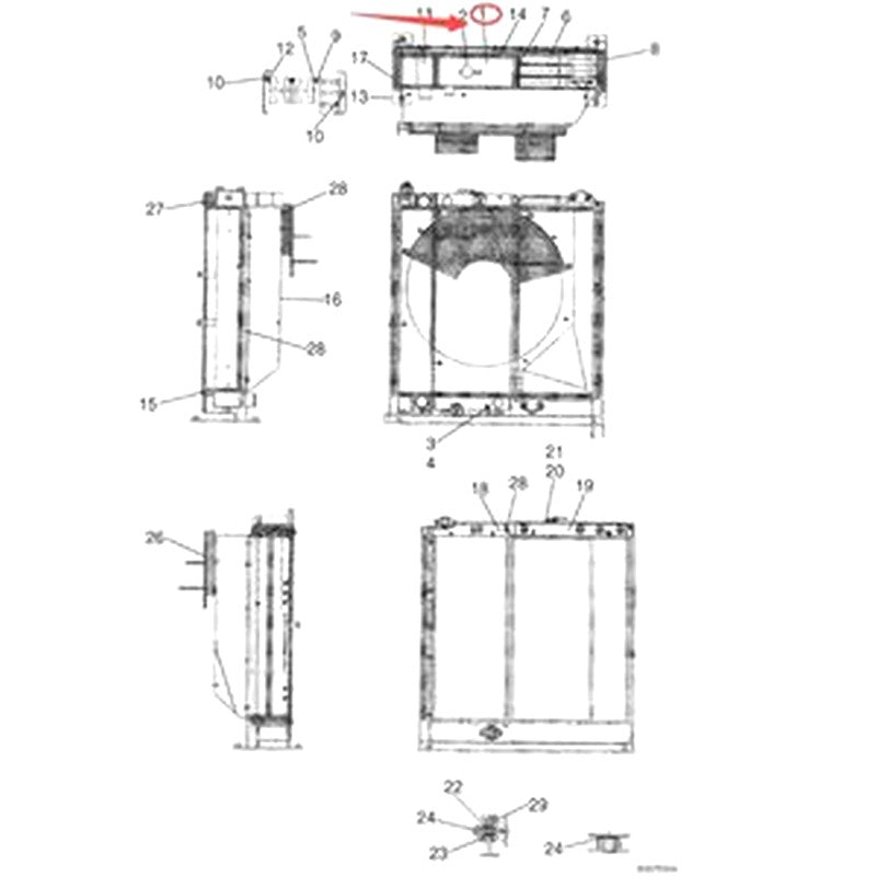 Water Tank Radiator LB05P00018S001 for Kobelco Excavator SK260-9