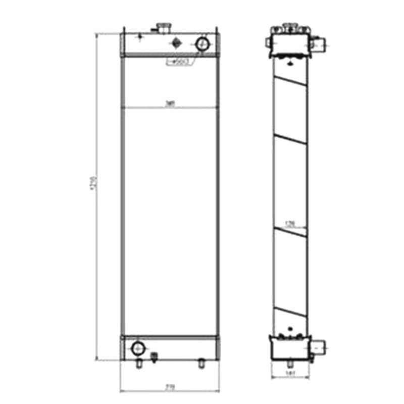 Water Tank Radiator LC05P00043S001 for Kobelco Excavator SK320-8 SK330-8 SK350LC-8 SK400-8