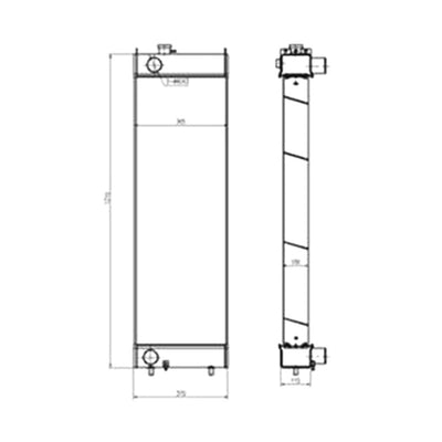 Water Tank Radiator XB00001051 for Hitachi Excavator ZAX360-5