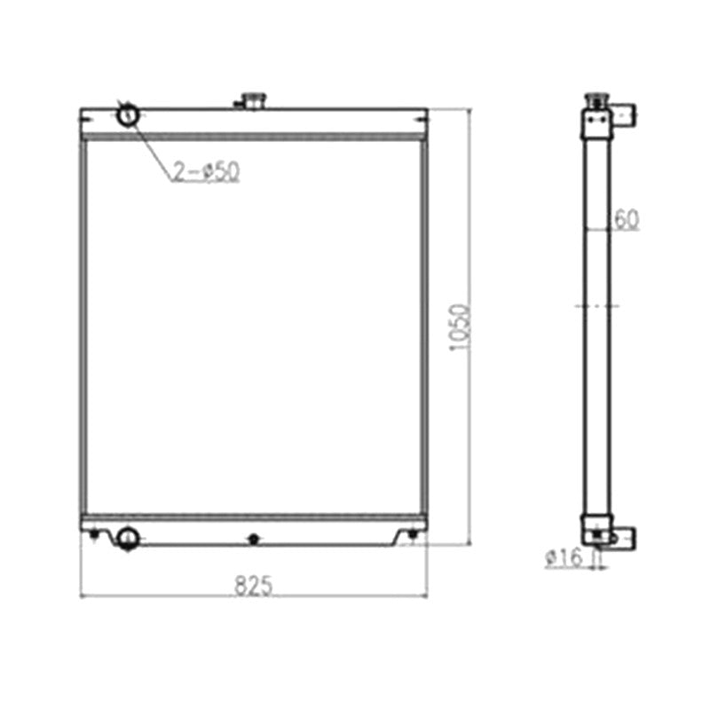 Water Tank Radiator YA00012059 for Hitachi Excavator ZAX360