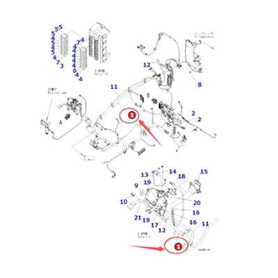 Wiring Harness 206-06-K1184 for Komatsu PC240NLC-8K PC240LC-8K PC290NLC-8K PC290LC-8K Excavator